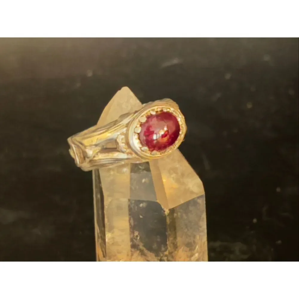 Mens Ruby and Sterling Silver Ring, Size 9.5, NEW, Artisan, 4.6 carat ruby